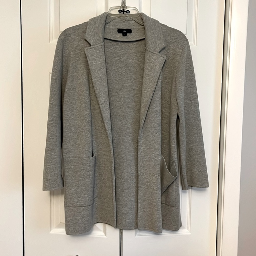 J. Crew Gray Knit Blazer with Notched Lapel